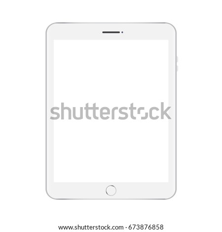 Mock up white tablet isolated on white vector design