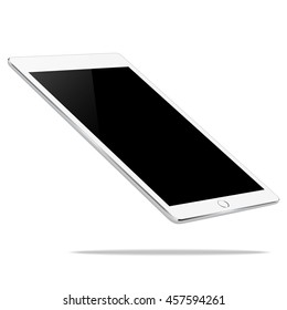 mock up white tablet perspective view isolated on white vector design