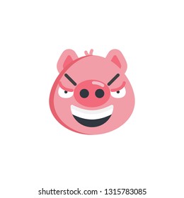 Mocked face emoticon flat icon, vector sign, colorful pictogram isolated on white. Sarcastic piggy face emoji symbol, logo illustration. Flat style design