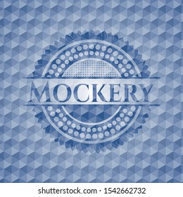 Mockery blue polygonal emblem. Vector Illustration. Detailed.