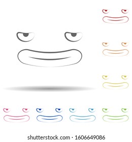Mockery face in multi color style icon. Simple thin line, outline vector of smile icons for ui and ux, website or mobile application