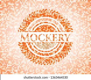 Mockery orange mosaic emblem