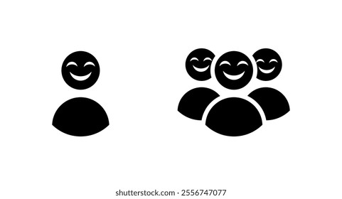 Mocking crowd icons. Silhouette style. Vector icons.