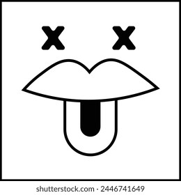 mocking expression illustration vector design in black and white and silhouette style. suitable for logos, icons, posters, advertisements, banners, companies, t-shirt designs, stickers, websites.