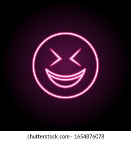 Mocking face neon icon. Simple thin line, outline vector of emoji icons for ui and ux, website or mobile application