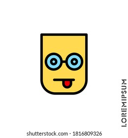 Mocking Funny Humor color Emoticon Icon Vector Illustration. Style.