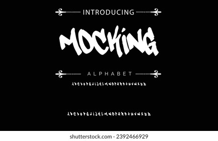 Mocking Graffiti font text effect, spray and street text style