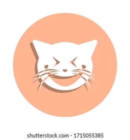 Mocking laughter cat badge icon. Simple glyph, flat vector of cat smile icons for ui and ux, website or mobile application
