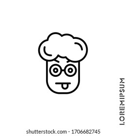 Mocking teasing and angry boy, man icon. showing tongue and frowning eyebrows Emoticon Icon Vector Illustration. Outline Style. 