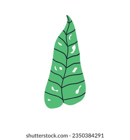 mockster leaf in flat style. hand drawn vector illustration