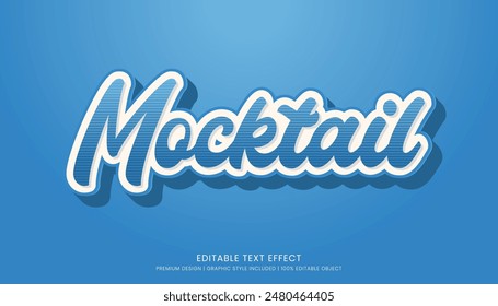 mocktail editable 3d text effect template bold typography and abstract style drinks logo and brand