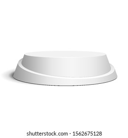 Mockup 3D Round Circle Stage Podium, Pedestal Isolated on White Background. Mock Up Vector illustration. Ready For Your Design. Product Advertising. Vector EPS10