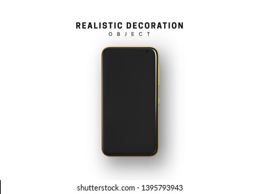 Mockup 3D smartphone. Realistic modern gadget mobile phone isolated on white background.