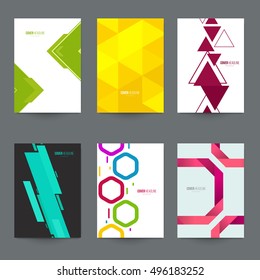 Mockup A4 covers for branding presentation, advertising. Set template for book, brochure, poster, flyer, banner, placard, cards. Vector illustration.