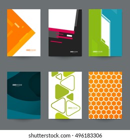 Mockup A4 covers for branding presentation, advertising. Set template for book, brochure, poster, flyer, banner, placard, cards. Vector illustration.