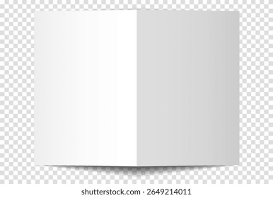 Mockup de acordeão folheto dobrado, livro, brochura de 2 páginas, ilustração vetorial 3d sobre fundo transparente. Use para seu design. Ilustração vetorial.