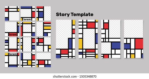 Mockup for advertising.Trendy editable template for social networks stories and posts,story, vector illustration.backgrounds for media. Abstract photo college.blog shop.frame profile.instagram story