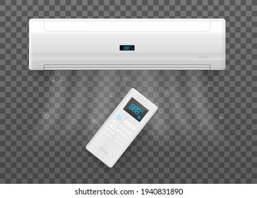Mockup air conditioner split system realistic vector illustration isolated.