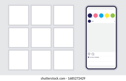 Mockup for Background in Social Media Posts with Smartphone Preview.