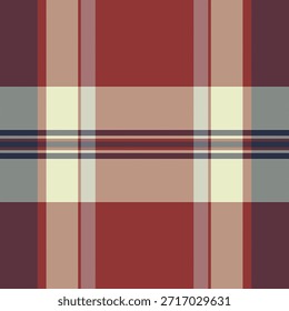 Mockup background textile seamless, large vector texture tartan. Craft pattern fabric plaid check in red and light colors palette.