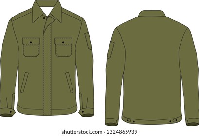 Mockup baju desain jaket semi parka kemeja polos