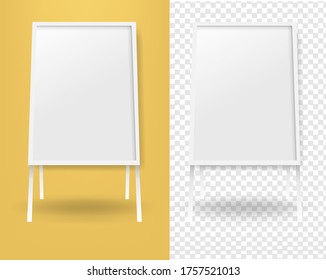 Mockup Banner Stend Isolated Yellow And Transparent Background With Gradient Mesh, Vector Illustration