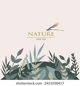 mockup, banner for text in natural style delicate colors
