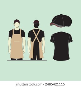 Mockup for bar or restaurant work uniforms