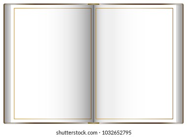 Mockup of big open book, booklet, isolated on white background. Is designed for your design work. Vector illustration.