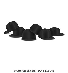 Mock-up Black Cap Hip Hop Set 6