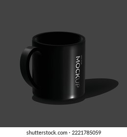 Mock-up Black Cup Vector mesh illustration eps 10