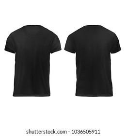 Mock-up Black Men's t-shirt front back