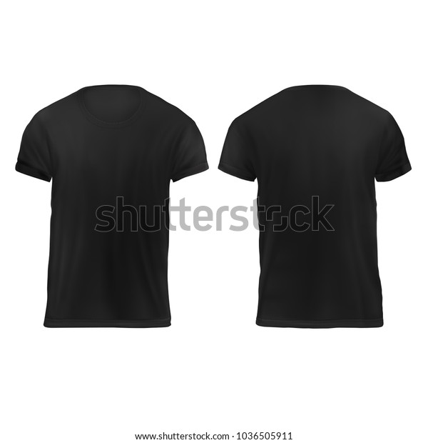 Download Mockup Black Mens Tshirt Front Back Stock Vector Royalty Free 1036505911