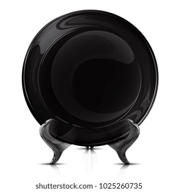 Mock-up Black Plate on a stand_front