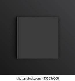 Mockup Of Black Square Book, Booklet Or Notebook. For Design And Branding