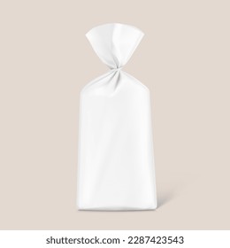 Mockup of blank bag isolated on colourful background. Vector illustration ready and simple to use for your design. The mock-up will make the presentation look as realistic as possible.