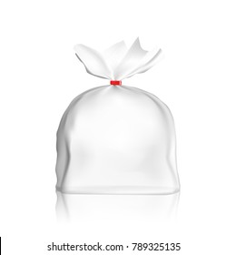 Mockup of blank bag isolated on white background. Vector illustration ready and simple to use for your design. The mock-up will make the presentation look as realistic as possible.