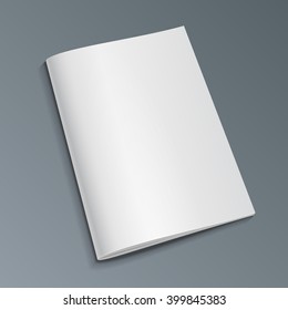 Mockup Blank Cover Of Magazine, Book, Booklet, Brochure. Illustration Isolated On Gray Background. Mock Up Template Ready For Your Design. Vector EPS10 - Shutterstock ID 399845383