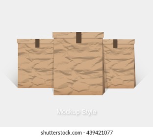 Mockup of Blank crumpled paper package for branding
