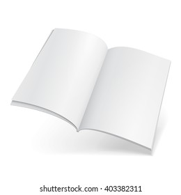 Blank Voar Magazine, Livro, Livreto, Folheto, Capa. Ilustração Isolada em Fundo Branco. Mock Up Template Pronto para o seu projeto. Vector EPS10