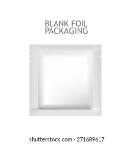Mockup Blank Foil Packaging Sachet for Tea, Coffee, Sugar, Condoms, Drugs as well as Salt, Spices, Sauce, Shampoo, Gel etc. Plastic Pack Template for your design and branding. 