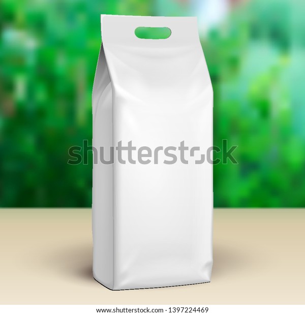 Download Mockup Blank Stand Pouch Snack Sachet Stock Vector Royalty Free 1397224469 PSD Mockup Templates