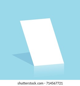 Mockup blank white paper page A4 size with shadow. Vector A3 size paper mock up isolated on gray background. 