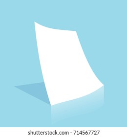 Mockup blank white paper page A4 size with shadow. Vector A3 size paper mock up isolated on gray background. 
