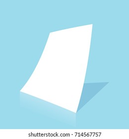 Mockup blank white paper page A4 size with shadow. Vector A3 size paper mock up isolated on gray background. 