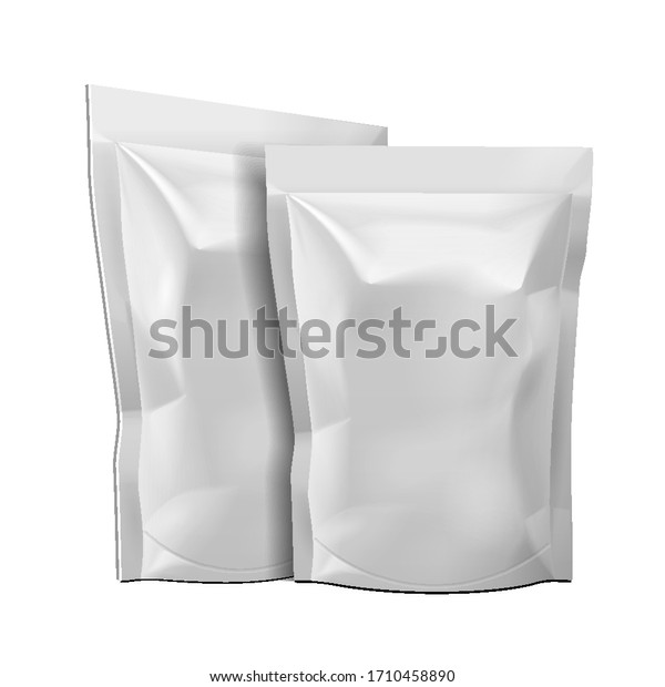 Download Mockup Blank White Pouch Package Bag Stock Vector Royalty Free 1710458890