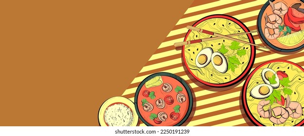 Mockup for a board with Asian dishes