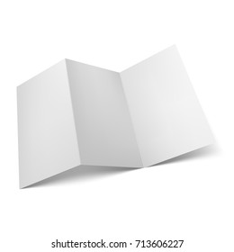 Mockup brochure. Half side view. Template ready for your design. Vector illustration. Isolated on white background.