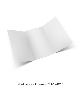 Mockup brochure. Half side view. Template ready for your design. Vector illustration. Isolated on white background.