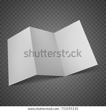 Mockup brochure. Half side view. Template ready for your design. Vector illustration. Isolated on transparent background.